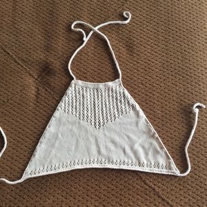 Kendall & Kylie Crochet Halter Crop Top